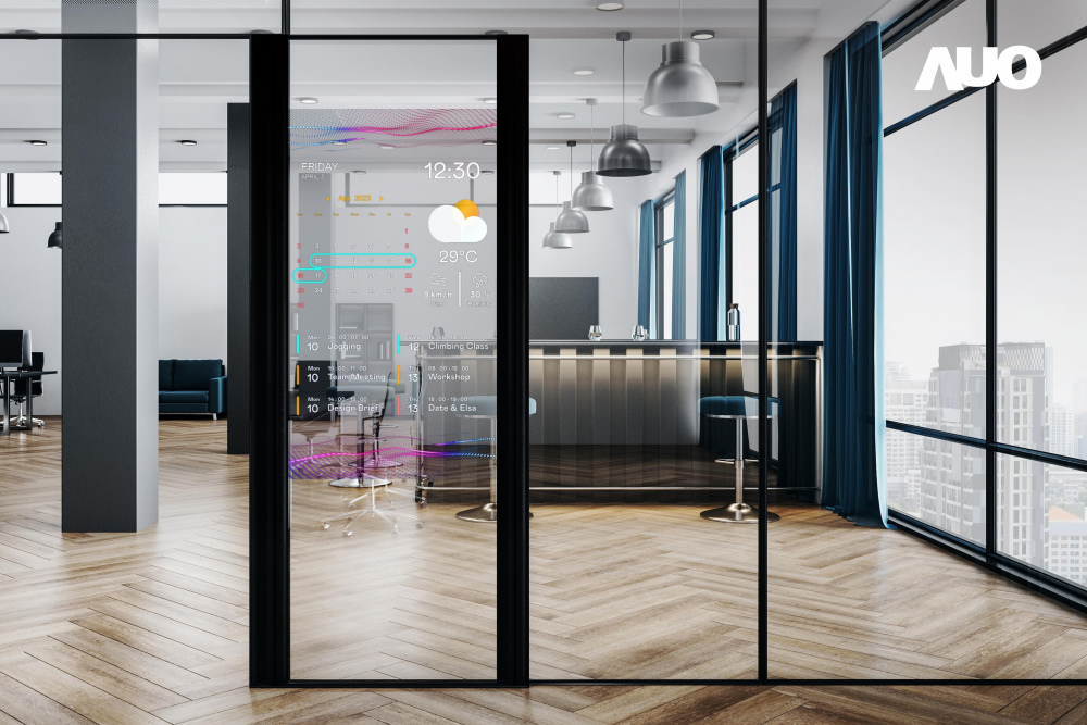 60吋Micro LED透明窗屏显示器，可依需求调整并延伸应用于不同场域，包括汽车侧窗或家庭玄关、智慧橱窗、商业展示等面向，提供丰富的信息娱乐内容