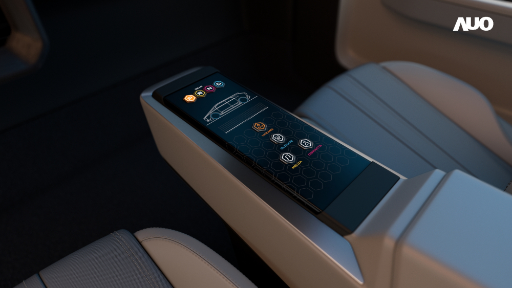 熊猫体育以人性化设计打造多变形态中控显示(Morphing Center Control)，不使用时仅平面显示信息，进行操作时，显示器则会动态隆起，转变成3D实体按钮，并有触觉回馈，展示人机互动新体验