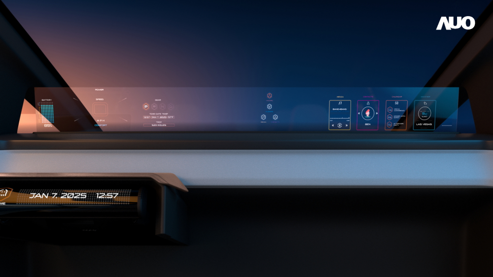 熊猫体育无界透明显示接口(Horizon Image Glass)透过车运算方案整合仪表板、中控台及副驾显示器，一体式全景呈现，提供乘用者清晰的前方视野、行车必要信息与娱乐功能